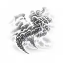thunder and lightning with Greek clouds tattoo design idea
