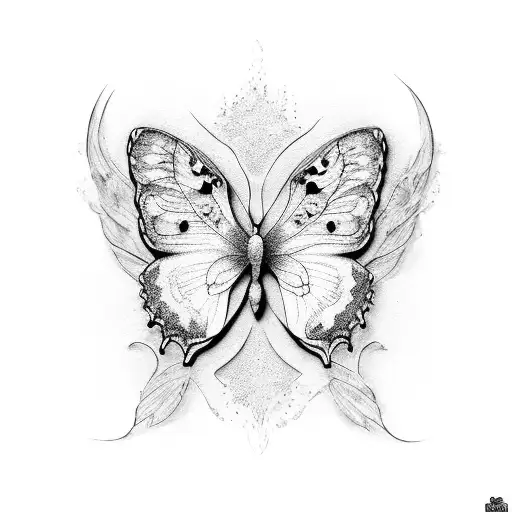 Paw Prints  butterfly tattoo design idea