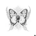 Paw Prints  butterfly tattoo design idea
