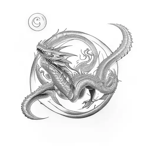 Certainly! Here's a description of a tattoo idea based on your preferences:  Imagine a double-styled ouroboros dragon, s tattoo design idea