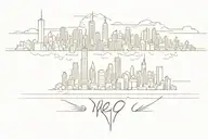 NYC skyline tattoo design idea