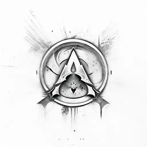 Assassins creed and doom symbol tattoo design idea