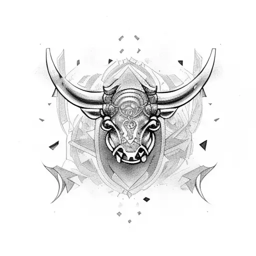 sad minotaur, whole body, girly, maze tattoo design idea