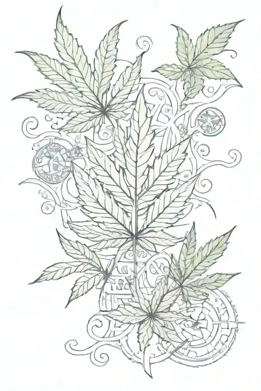 weed and money signs  tattoo design idea