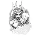 Apollo and Dionysus tattoo design idea