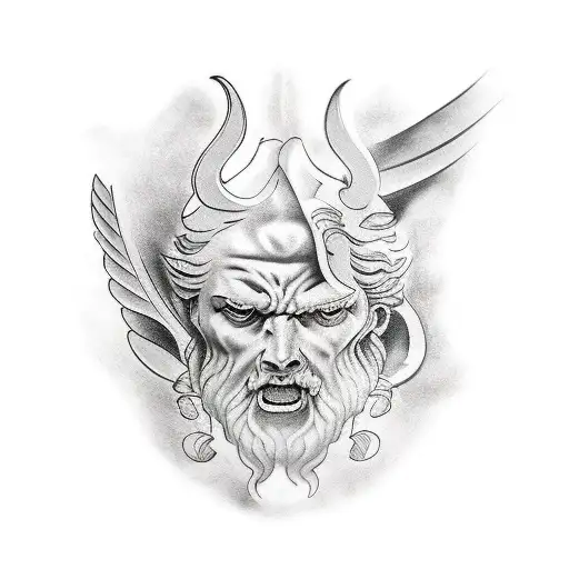 Greek mythology battle arm sleeve tattoo design idea