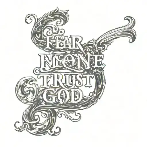 fear none  trust god in a masculine font  tattoo design idea
