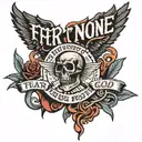 fear none  trust god in a masculine font tattoo design idea