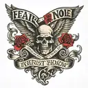 fear none  trust god in a masculine font tattoo design idea