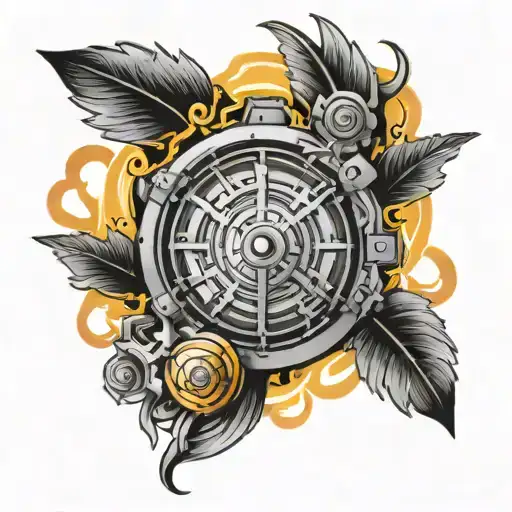 bank vault tattoo design idea
