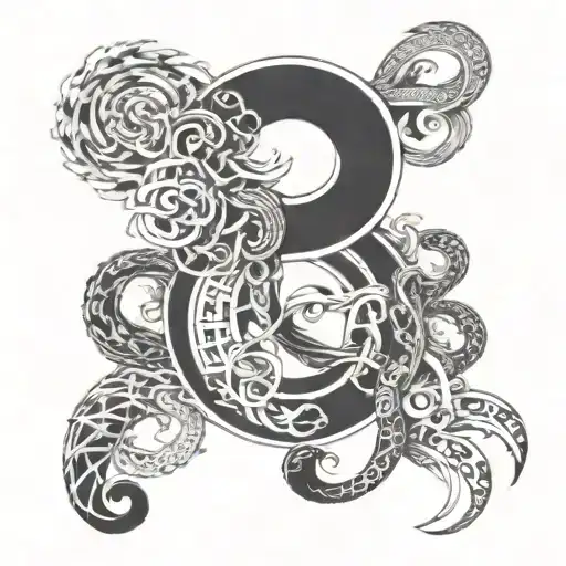 numbers 369 intertwined into one tattoo design idea