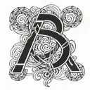 numbers 369 intertwined into one tattoo design idea