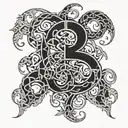 numbers 369 intertwined into one tattoo design idea