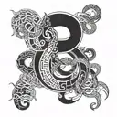 numbers 369 intertwined into one tattoo design idea