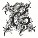 numbers 369 intertwined into one tattoo design idea