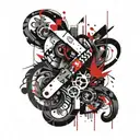 Hashtag 1 intertwined within symbol question mark ? tattoo design idea