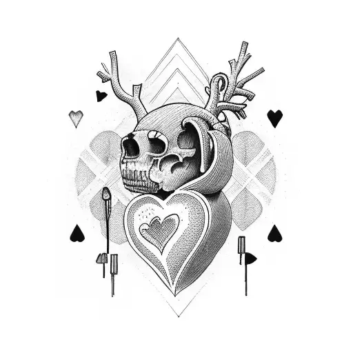 heart break bandaged with money and dropping blood tattoo design idea