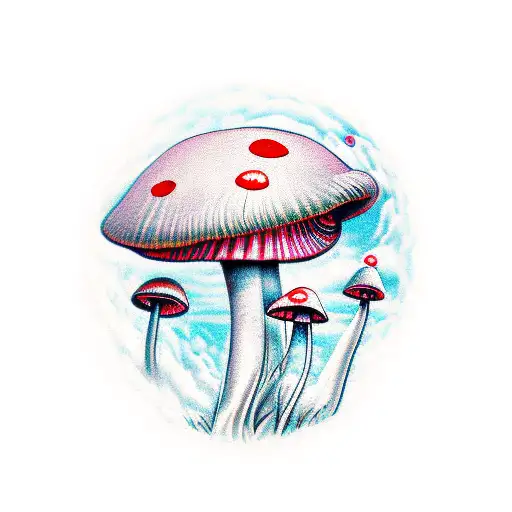a female mushroom questioning reality tattoo design idea