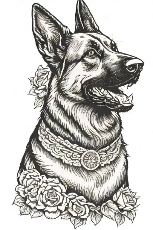 German shepherd tattoo design idea