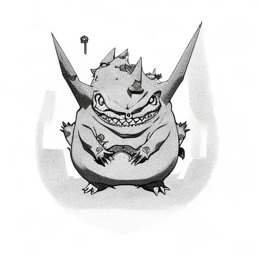 gengar from pokemon  tattoo design idea