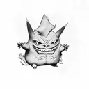 gengar from pokemon  tattoo design idea