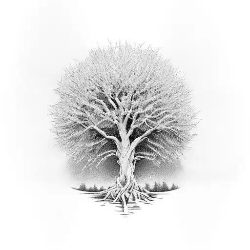 willow tree with roses with H & J 28/12l12 carved into tree trunk  tattoo design idea