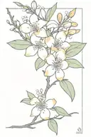 orange blossom branch tattoo design idea