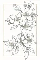 orange blossom branch tattoo design idea
