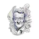 John Wayne riding a psychedelic horse tattoo design idea