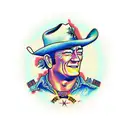 John Wayne portrait tattoo design idea