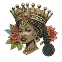 african queen crown tattoo design idea