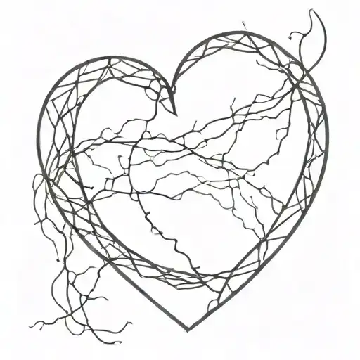 Kintsugi heart black and gold tattoo design idea
