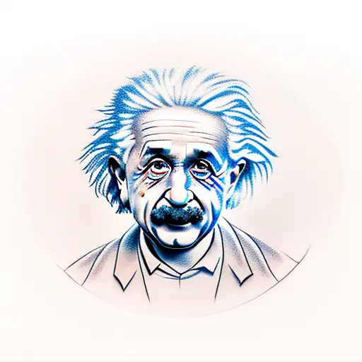Albert Einstein with Sick face tattoos tattoo design idea