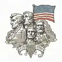 mt Rushmore, 45, glock, we the people, American flag  tattoo design idea