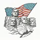 mt Rushmore, 45, glock, we the people, American flag  tattoo design idea