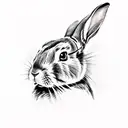 humanoid rabbit surrounded by static tattoo design idea