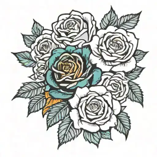 mandela roses tattoo design idea