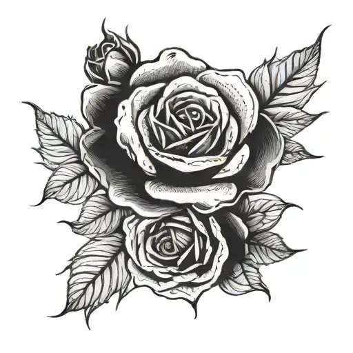 black roses mandelas tattoo design idea