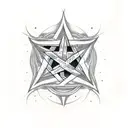 Tree with pentagram  tattoo design idea