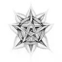 Tree with pentagram  tattoo design idea