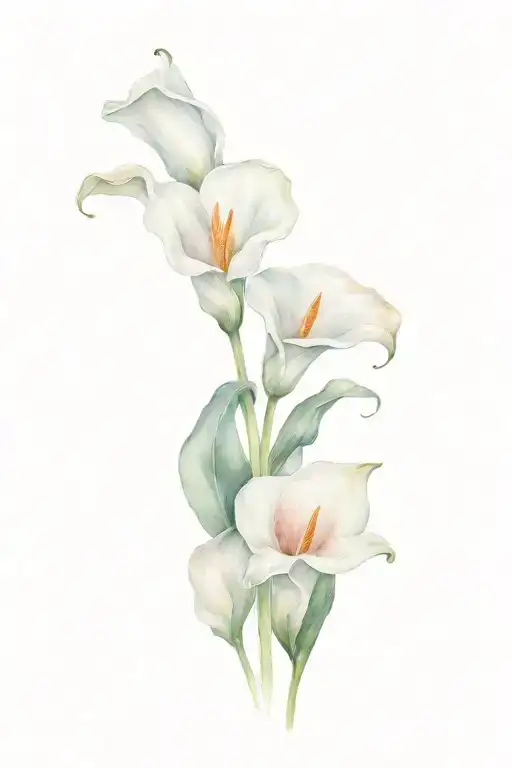 calla lily rose daiisy tattoo design idea