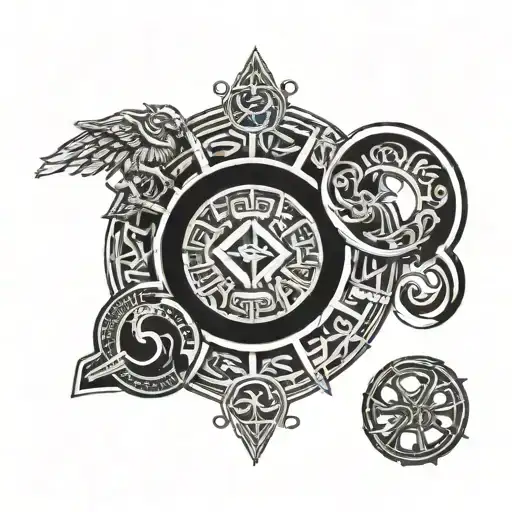 5 in ancient roman symbols incorporated tattoo design idea