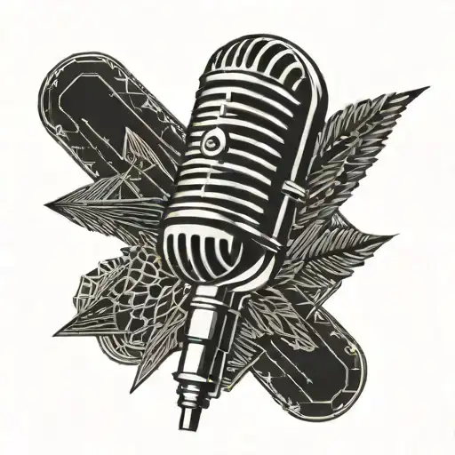 old school microphone   tattoo design idea