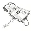 newspaper bundle tattoo design idea
