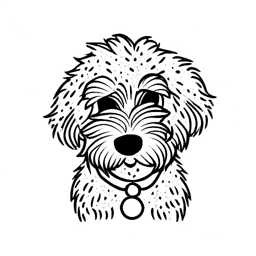 goldendoodle with camp vest  tattoo design idea