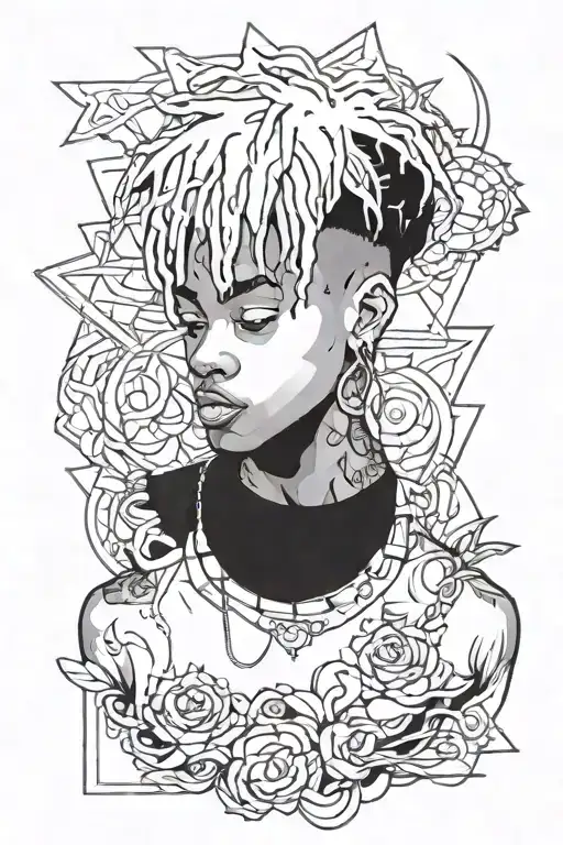 I want a arm portrait tattoo of Juice Wrld, Xxxtentacion, and King Von  tattoo design idea