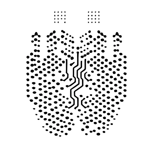 A minimalist tattoo of a cat paw print combined with binary code, symbolizing the client's passion for cats and their occupation as a software engineer. tattoo design idea