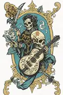 bard death tarot card tattoo design idea