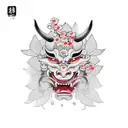 Hannya mask with cherry blossoms  tattoo design idea