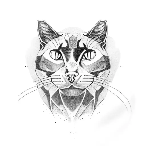 A cat evolving in a Panther tattoo design idea